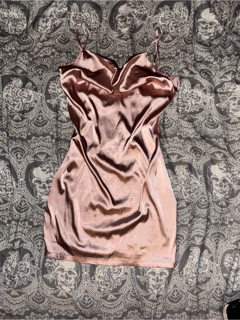 Satin Slip Dress in Dusty Rose